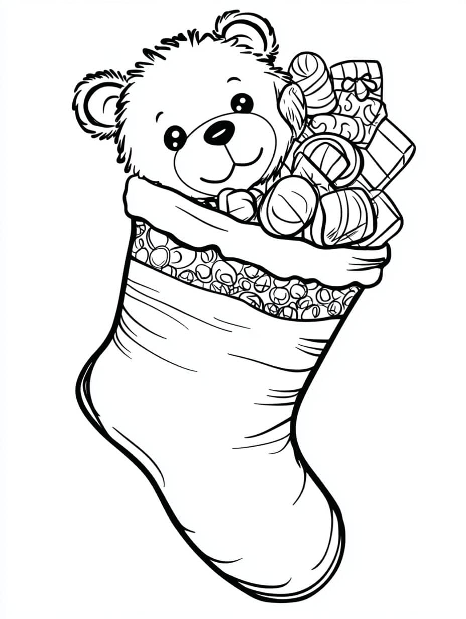 chaussettes de noel coloriage