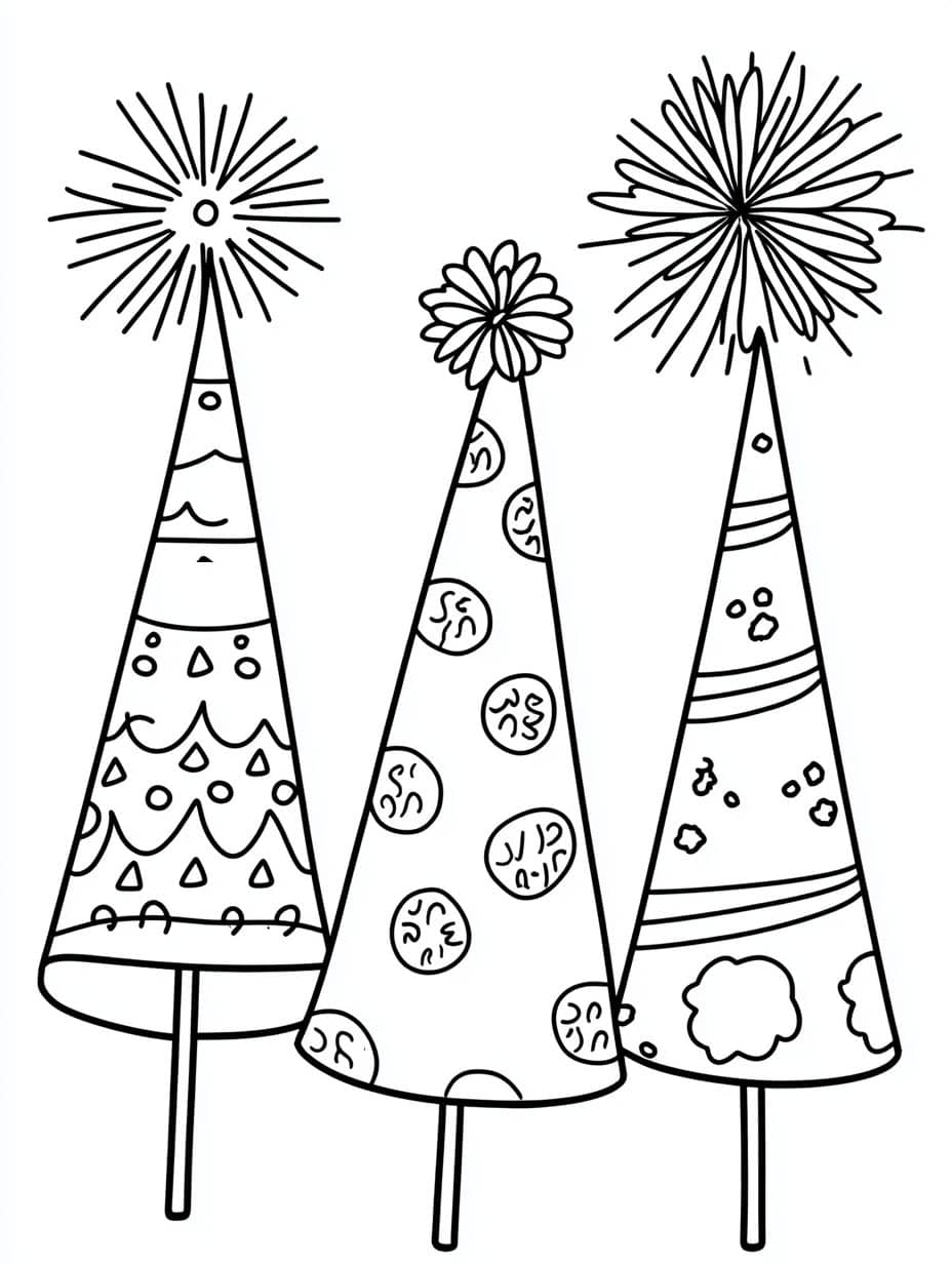 coloriage anniversaire chapeau