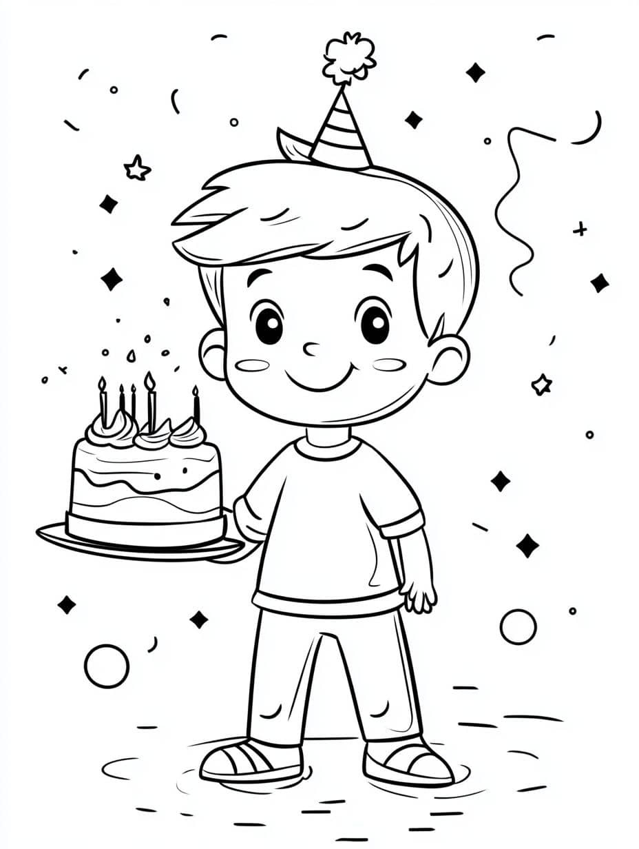 coloriage anniversaire garcon