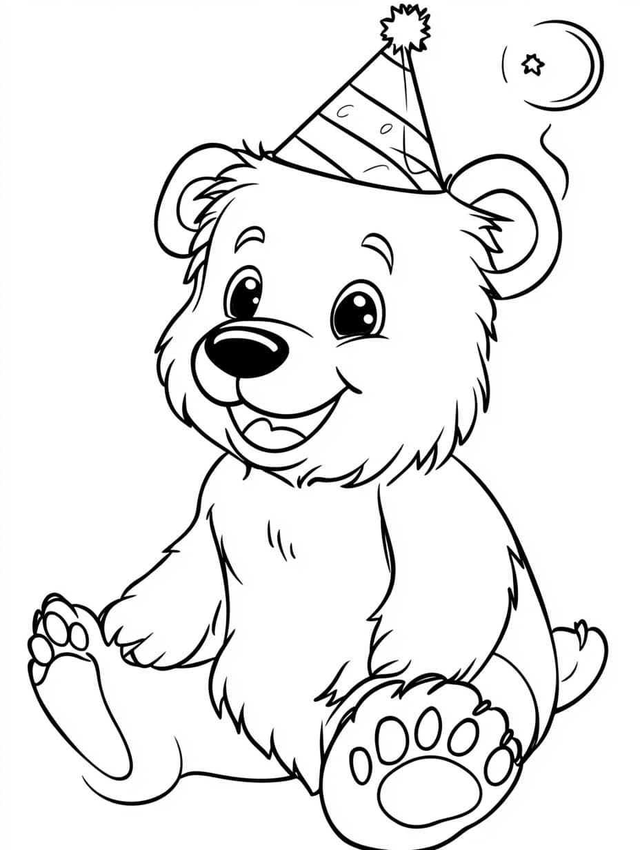 coloriage anniversaire ours