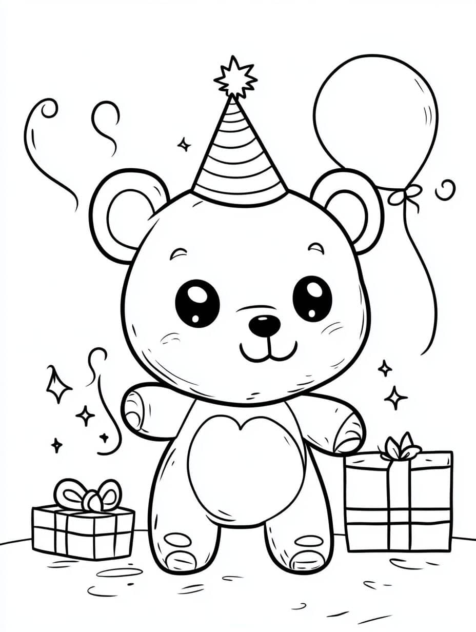 coloriage anniversaire petit ours