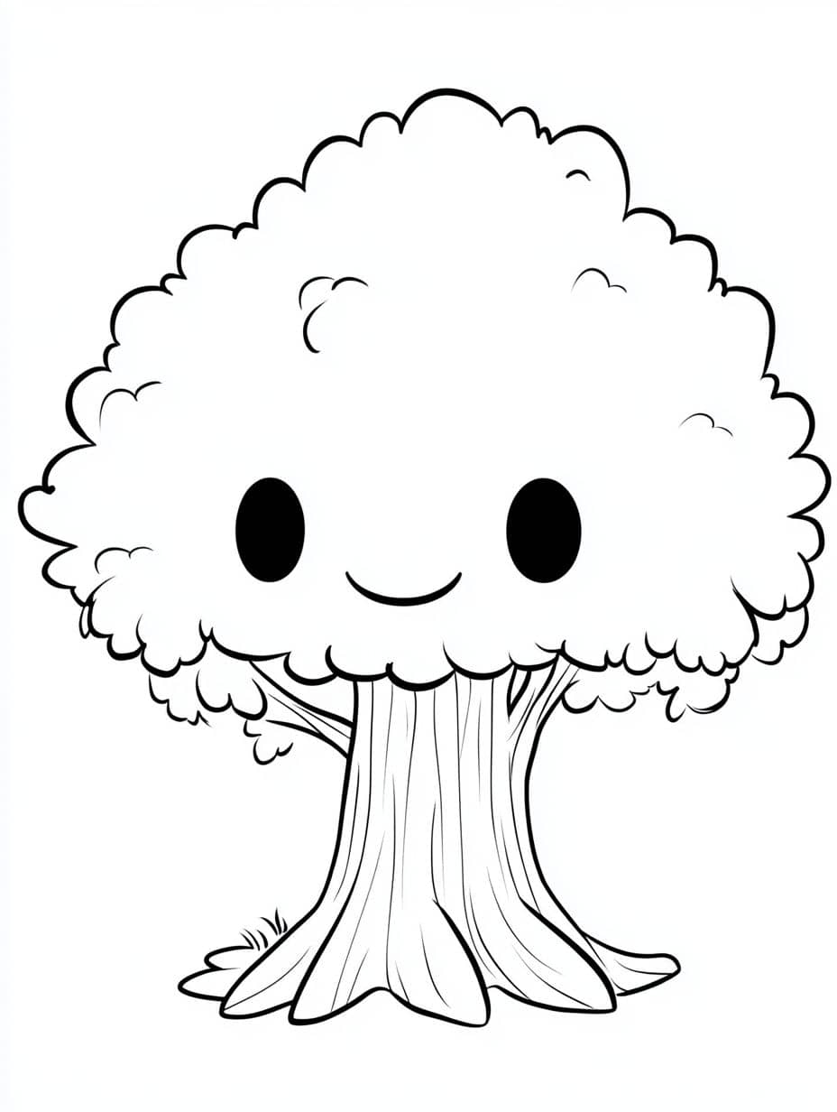 Coloriage Arbre Tres Mignon