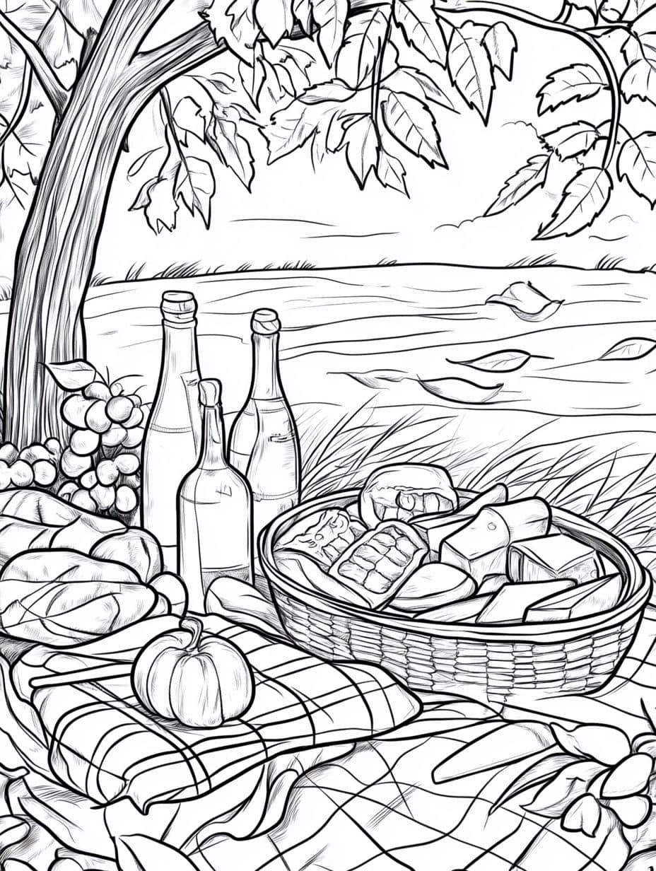 Coloriage Automne Camping