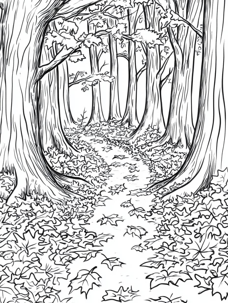 Coloriage Automne Foret