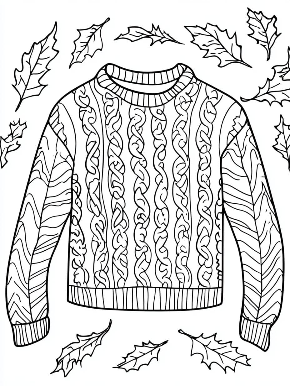 Coloriage Automne Pullover