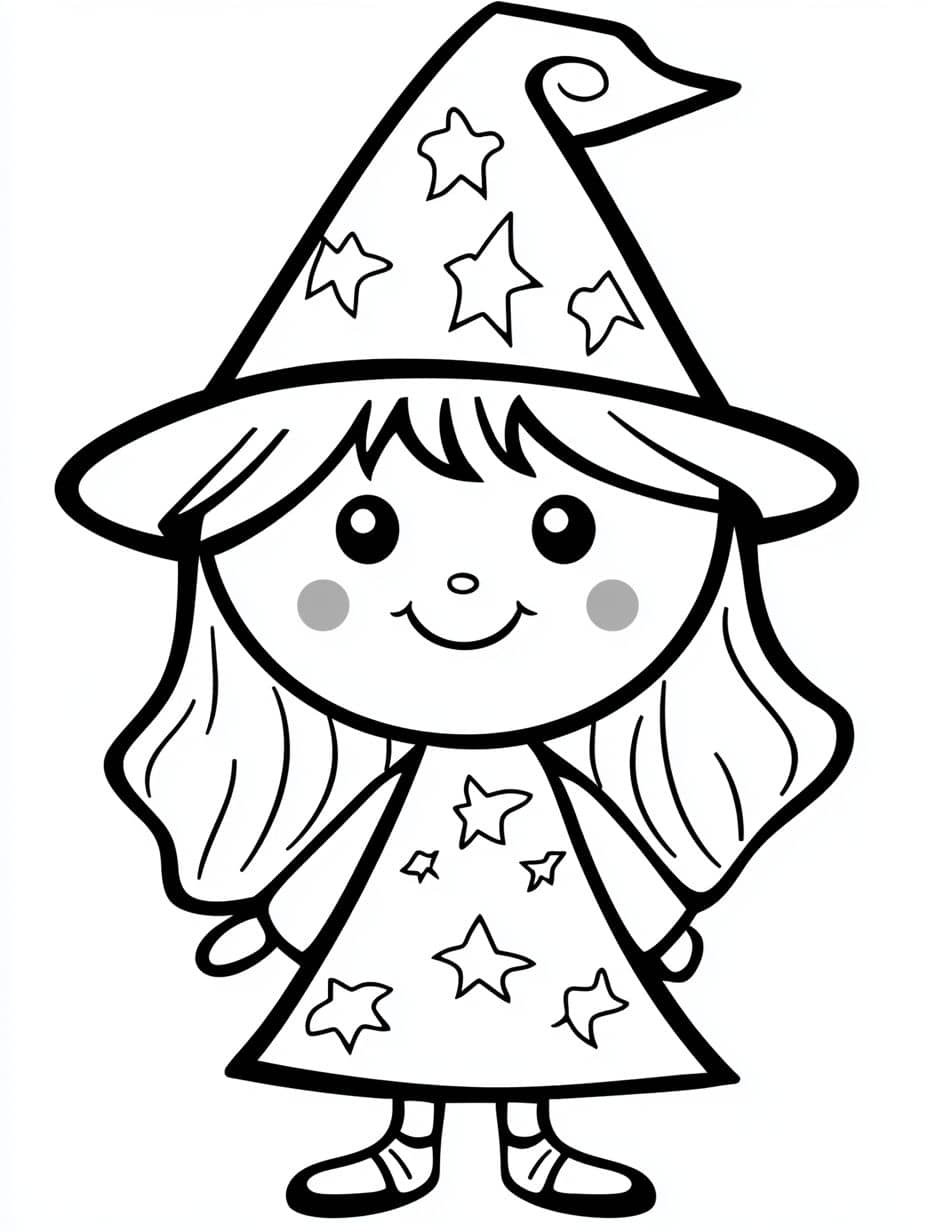 coloriage carnaval fille avec chapeau