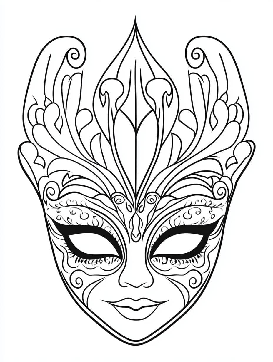 coloriage carnaval masque beau