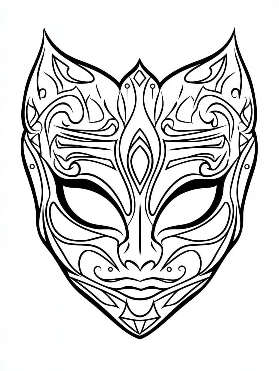 coloriage carnaval masque blanc