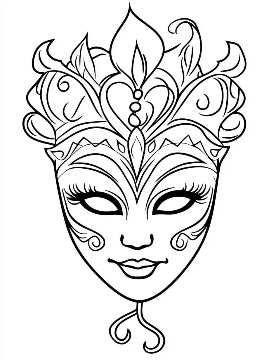 coloriage carnaval masque facile