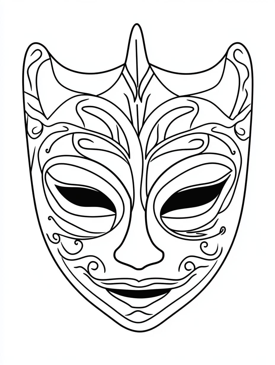 coloriage carnaval masque pour enfants