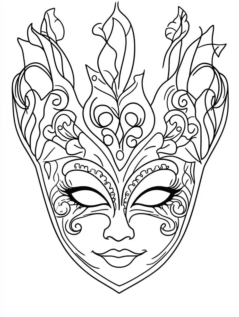 coloriage carnaval masque