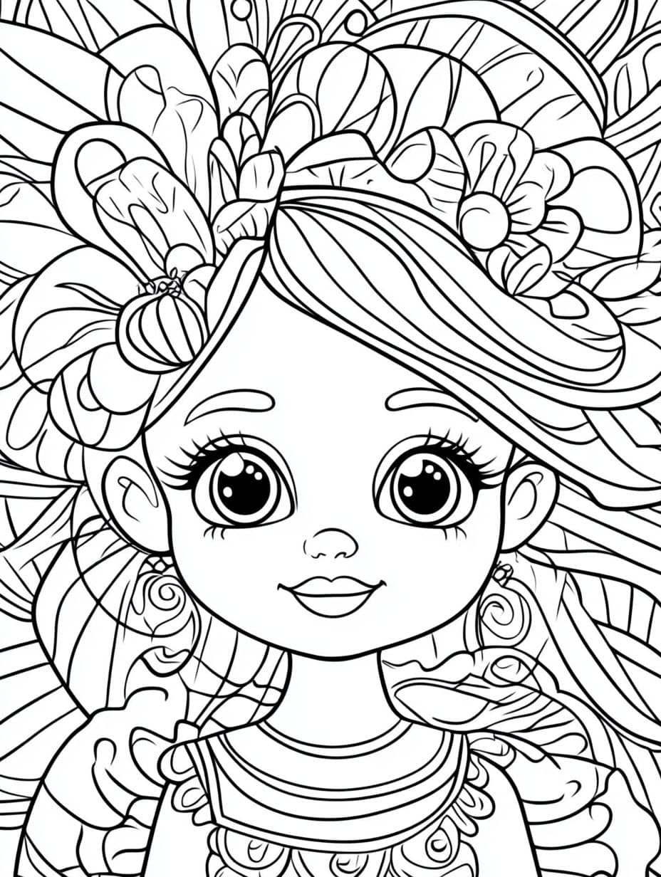 coloriage carnaval petite fille qui rit