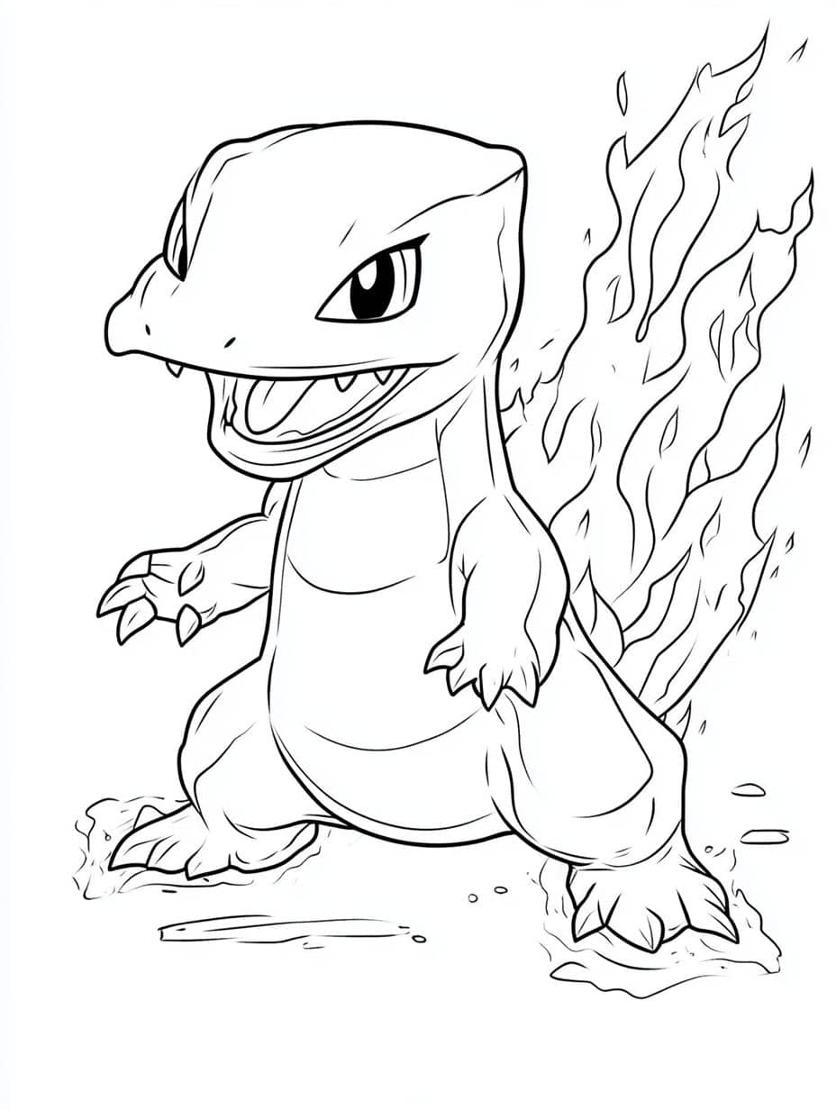 coloriage charmeleon feu