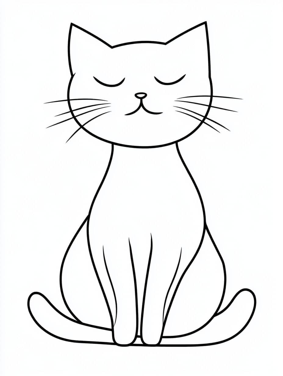 Coloriage Chat Assis