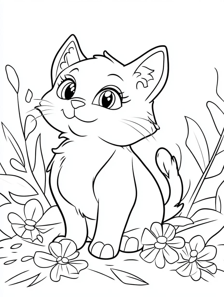 Coloriage Chat Mignon