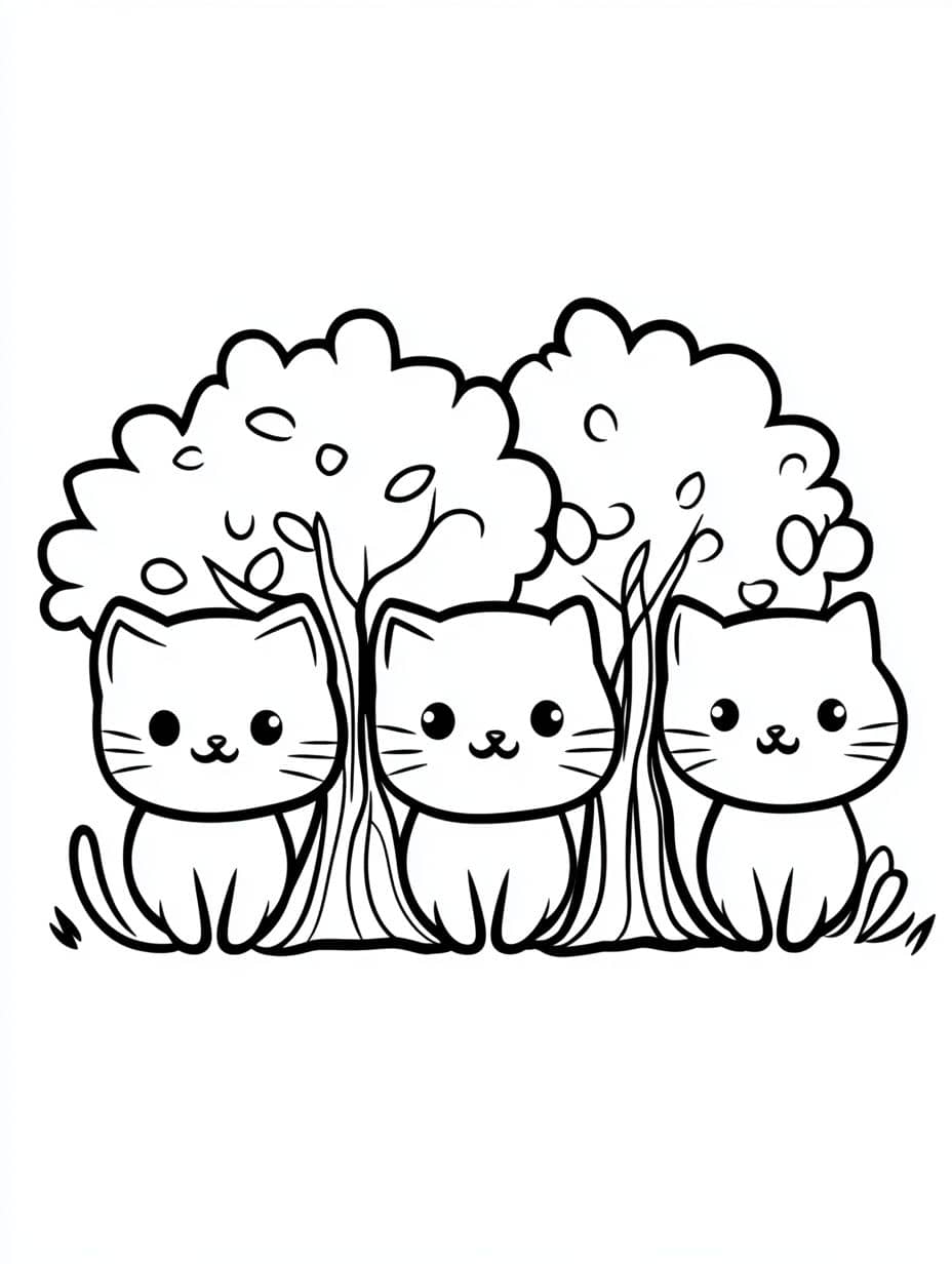 Coloriage Chat Trois Chats