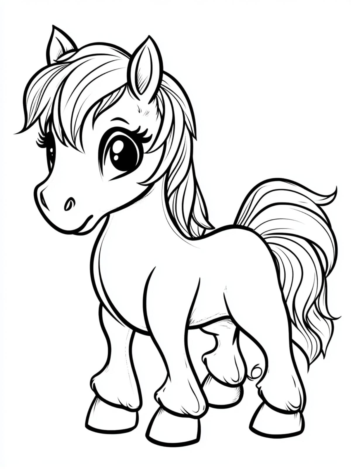 Coloriage Cheval Chibi Beautiful