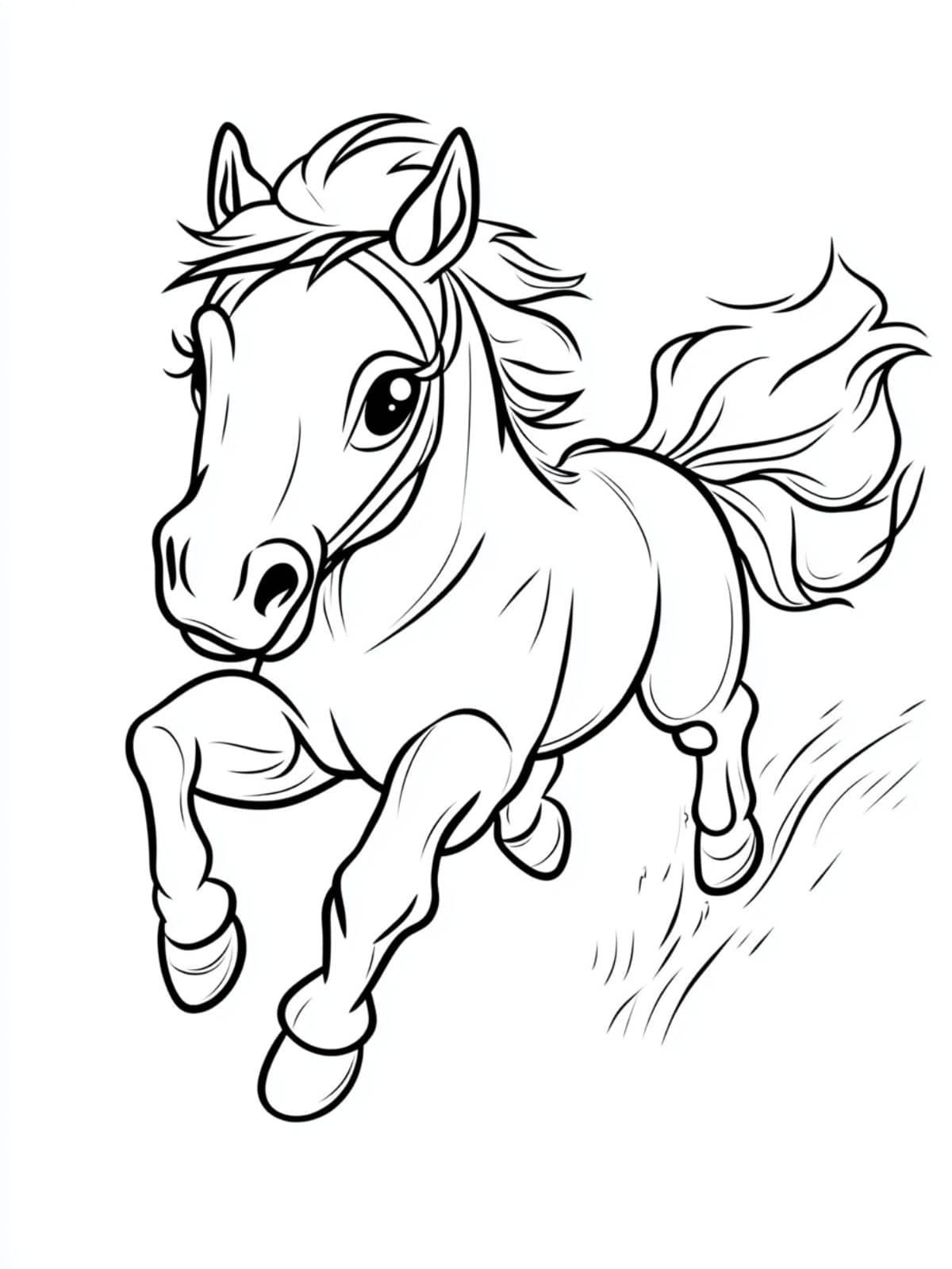 Coloriage Cheval Chibi Running