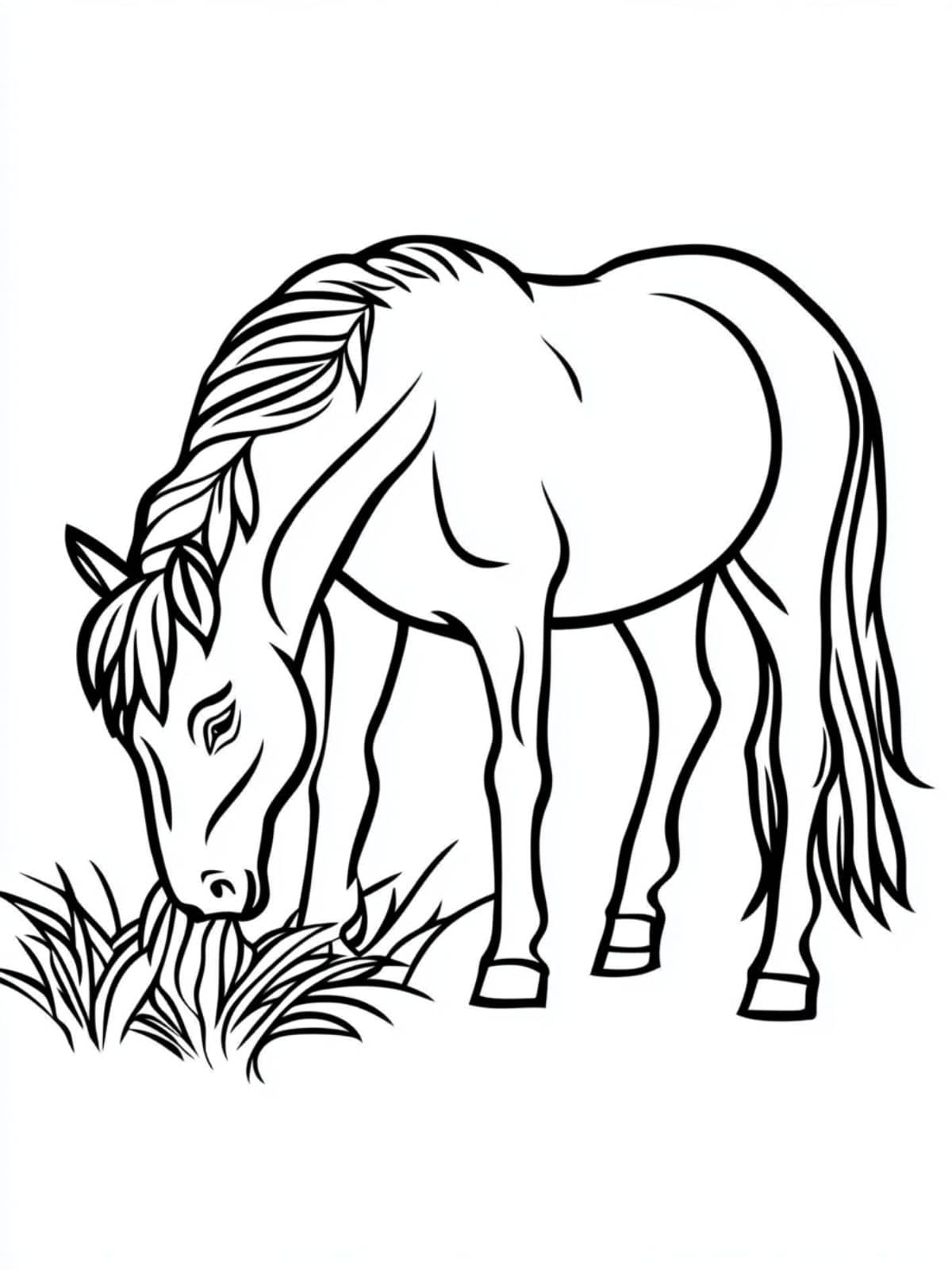 Coloriage Cheval Herbivore