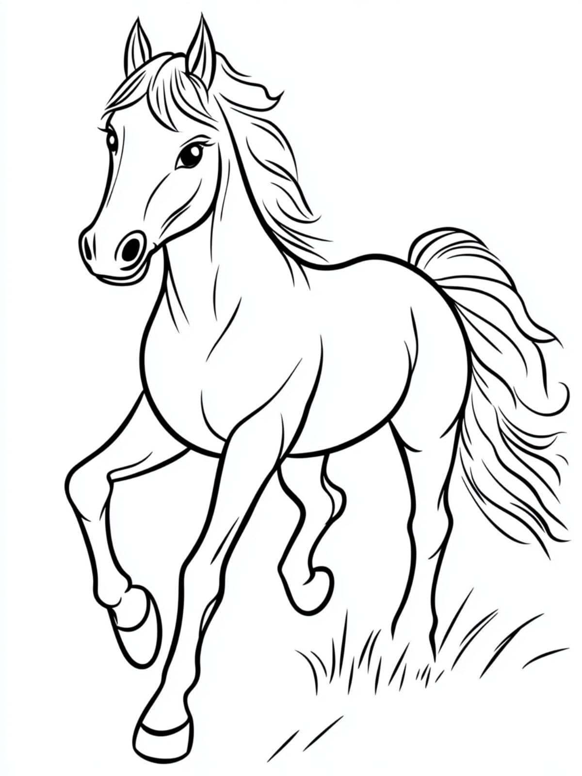 Coloriage Cheval Marche