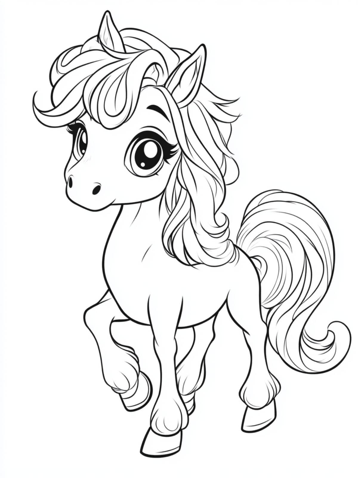 Coloriage Cheval Raise One Leg