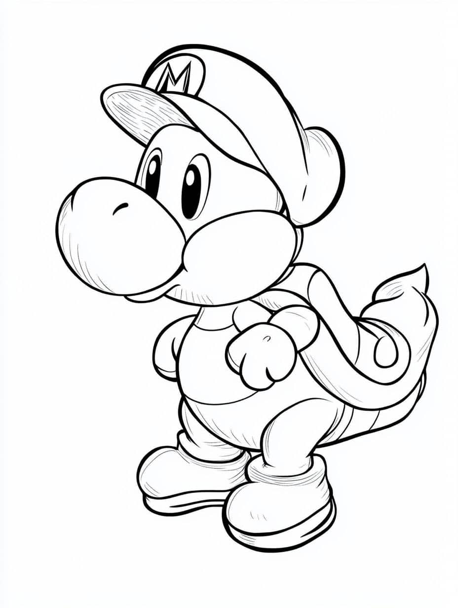 coloriage chibi l'ile de mario yoshi