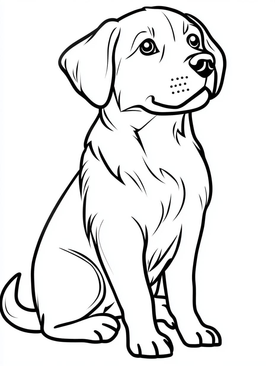 Coloriage Chien A Droite