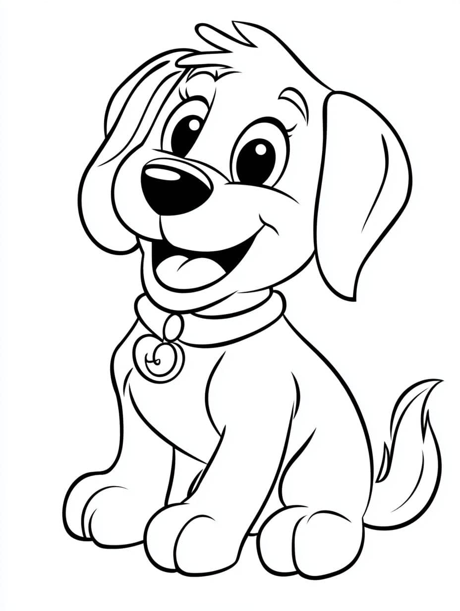 Coloriage Chien Avec Cloche