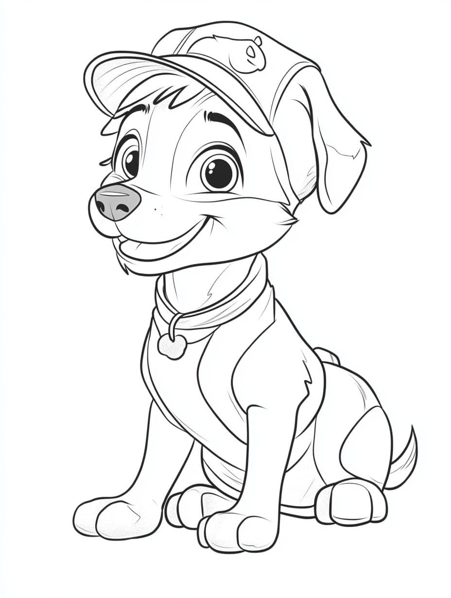 Coloriage Chien Chapeau