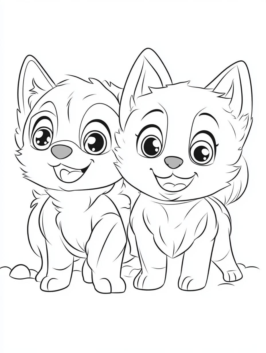 Coloriage Chien Couple