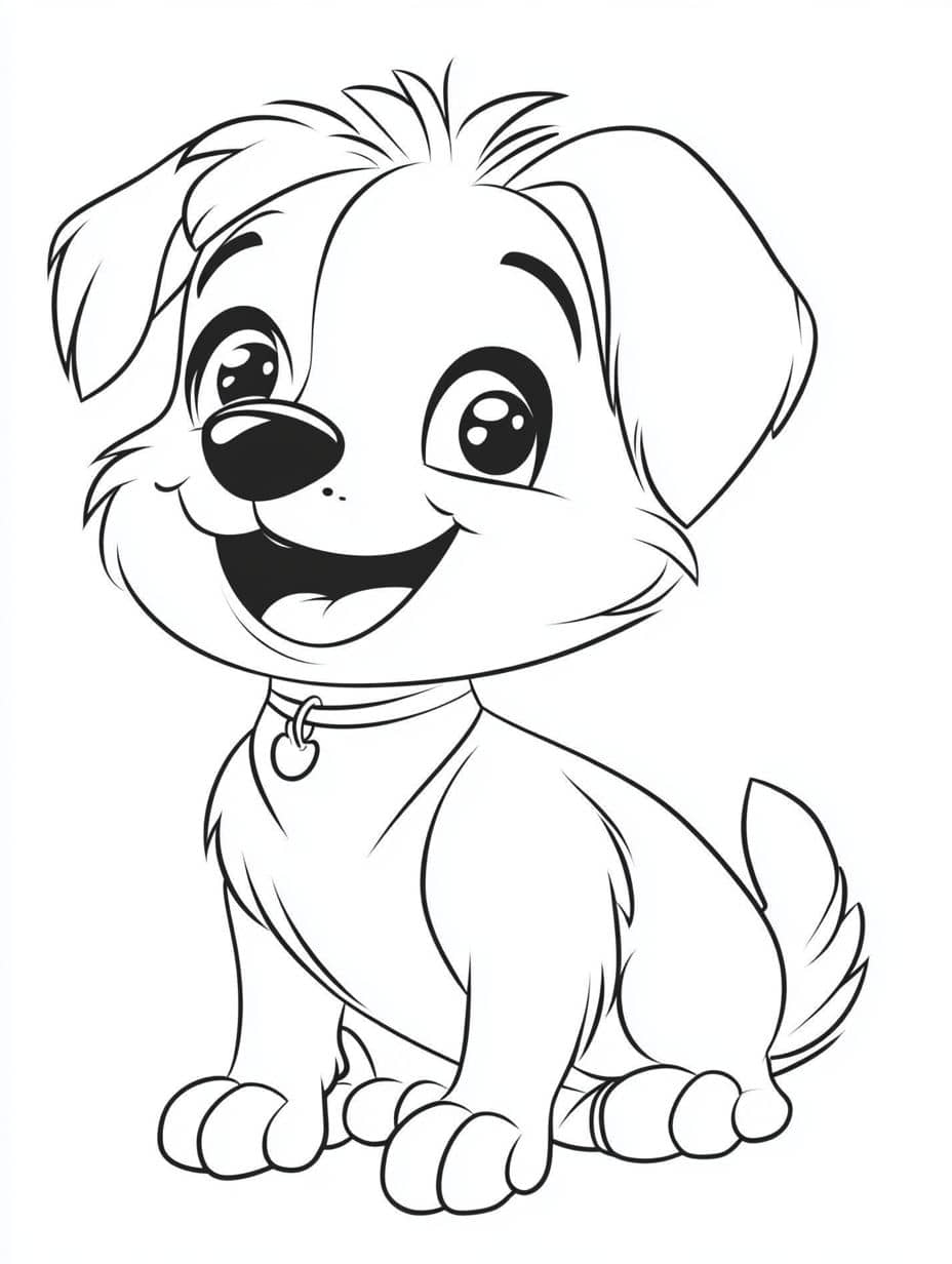 Coloriage Chien En Train De Rire