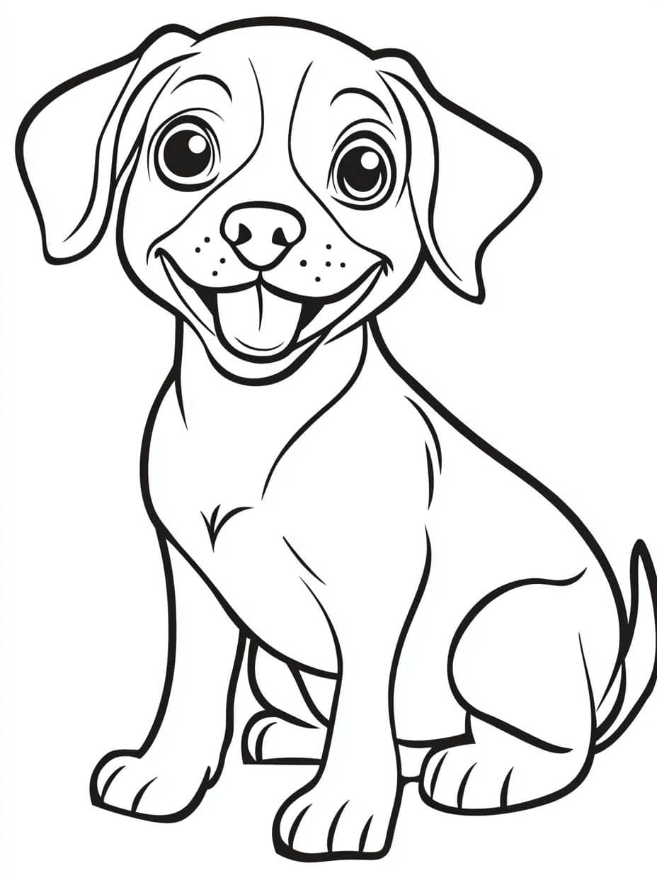 Coloriage Chien Langue Sortie