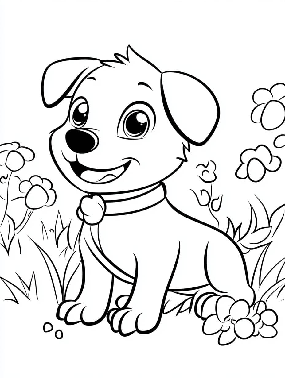 Coloriage Chien Mignon