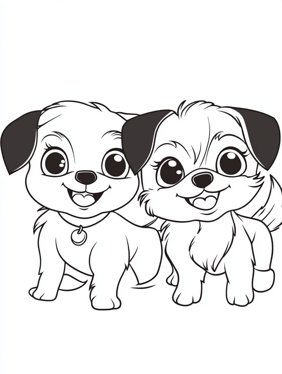 Coloriage Chien Noir Et Blanc