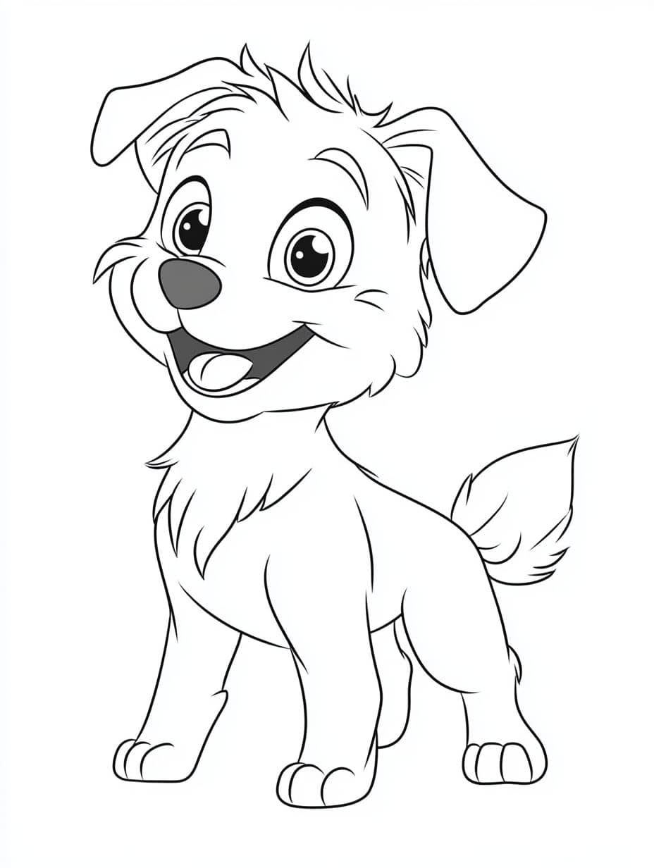 Coloriage Chien Poil Frise Mignon