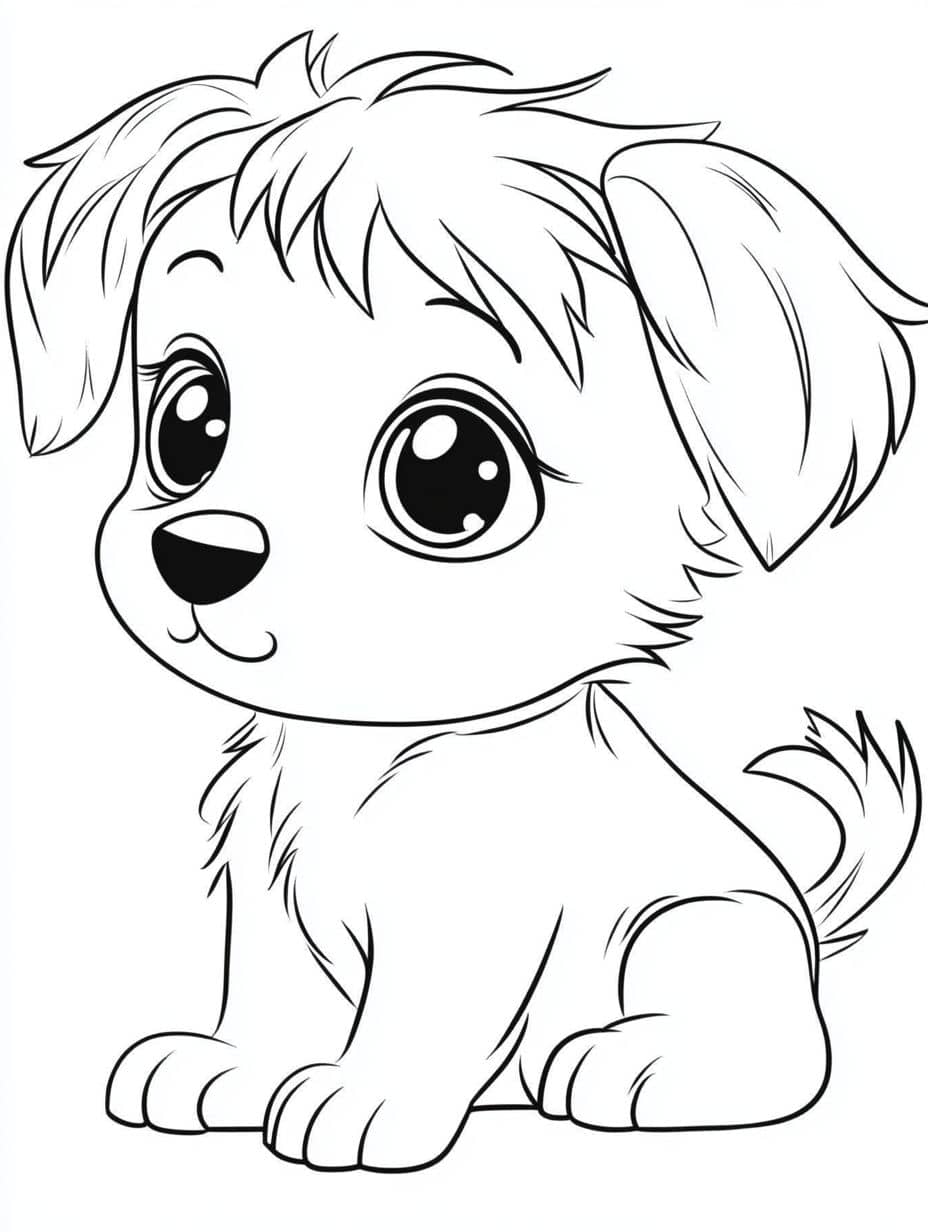 Coloriage Chien Poil Frise