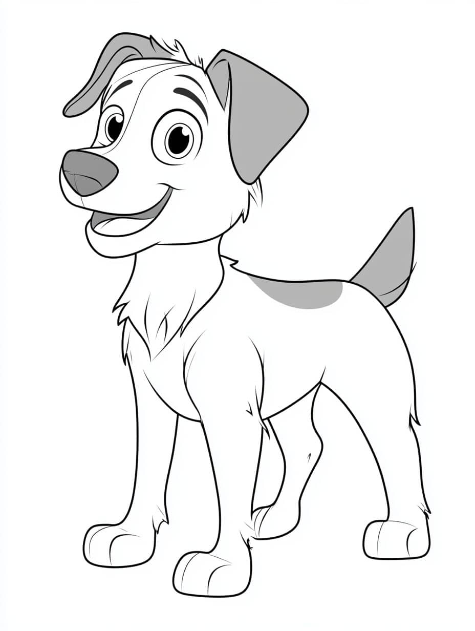 Coloriage Chien Simple