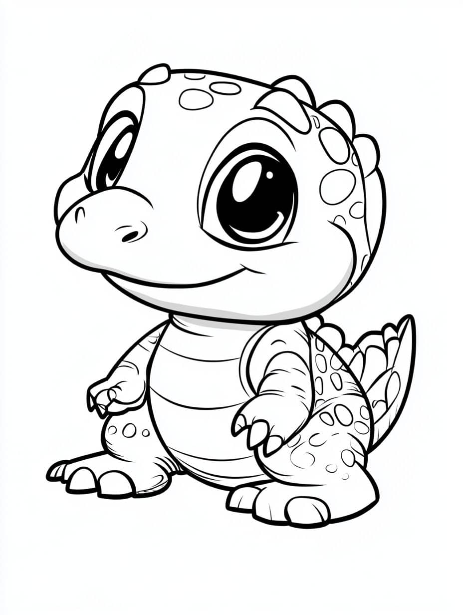 Coloriage Crocodile Chibi