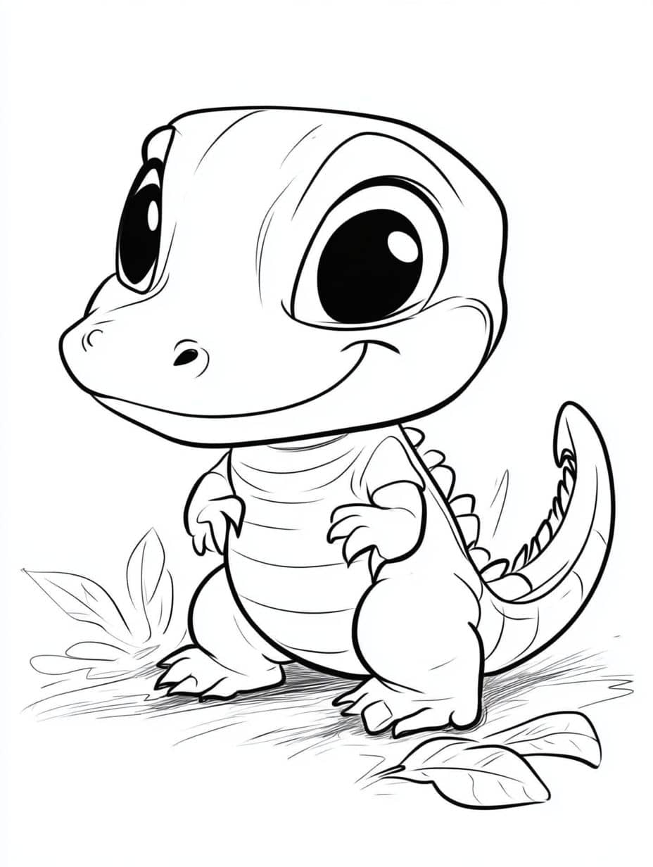 Coloriage Crocodile Mignon Pour Enfant