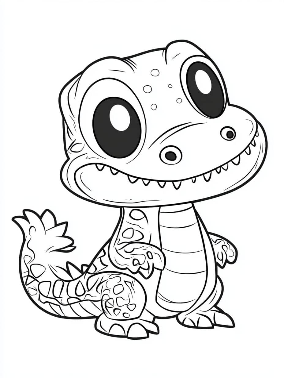 Coloriage Crocodile Yeux Grands