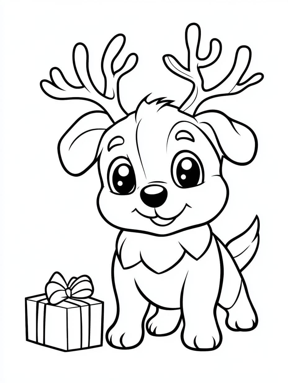 coloriage de renne de noel pour colorier