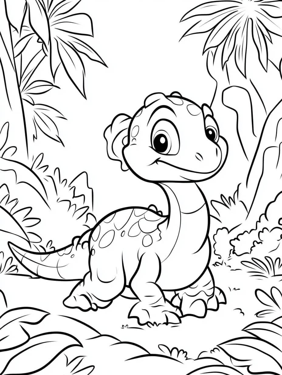 Coloriage Dinosaure A Droite