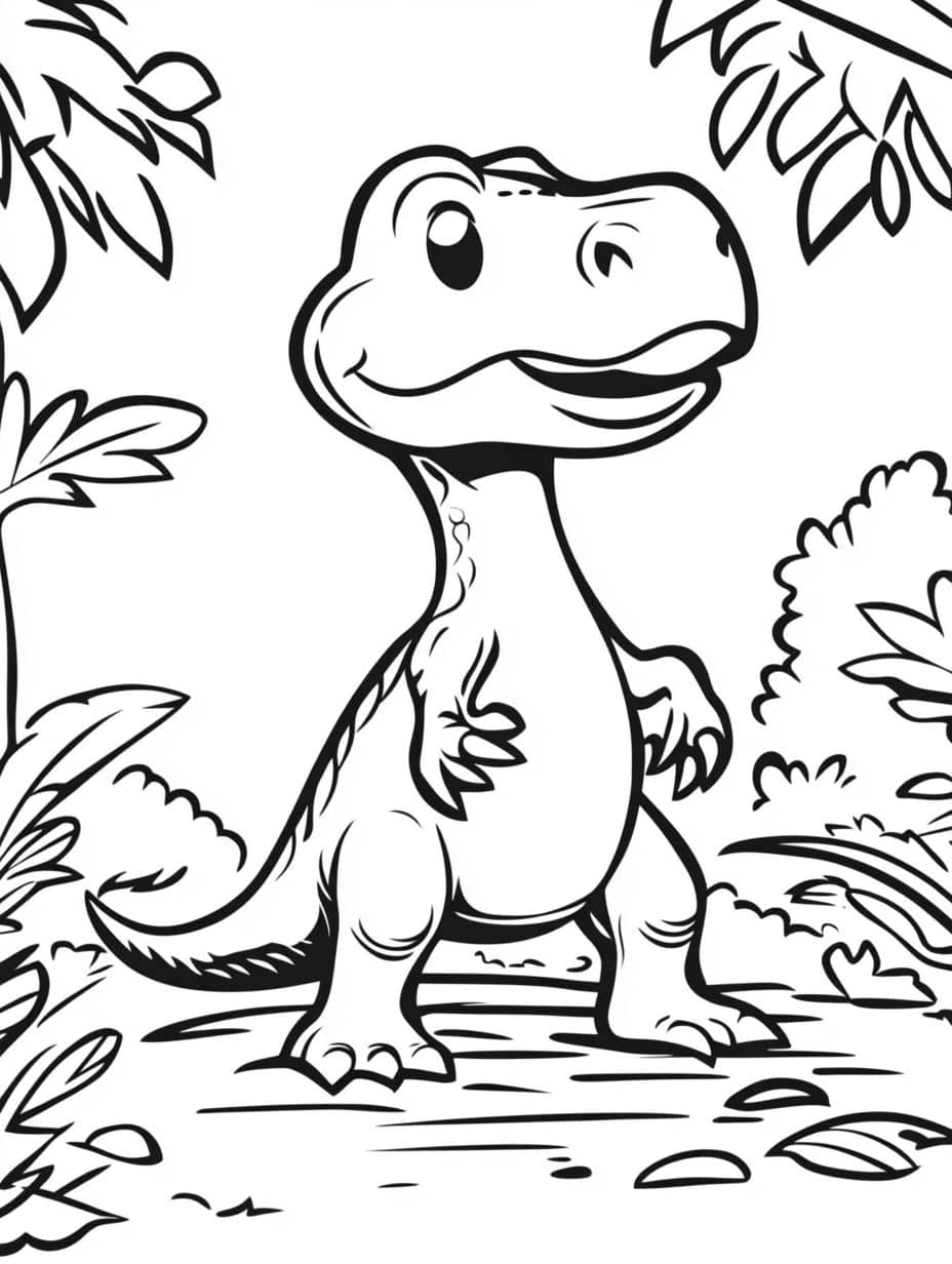 Coloriage Dinosaure A Pattes Courtes