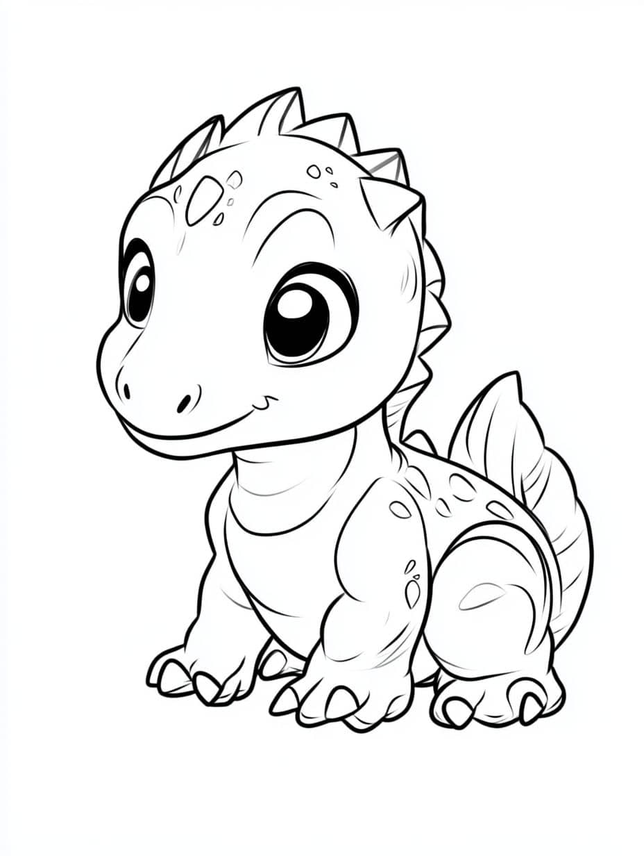 Coloriage Dinosaure Bebe