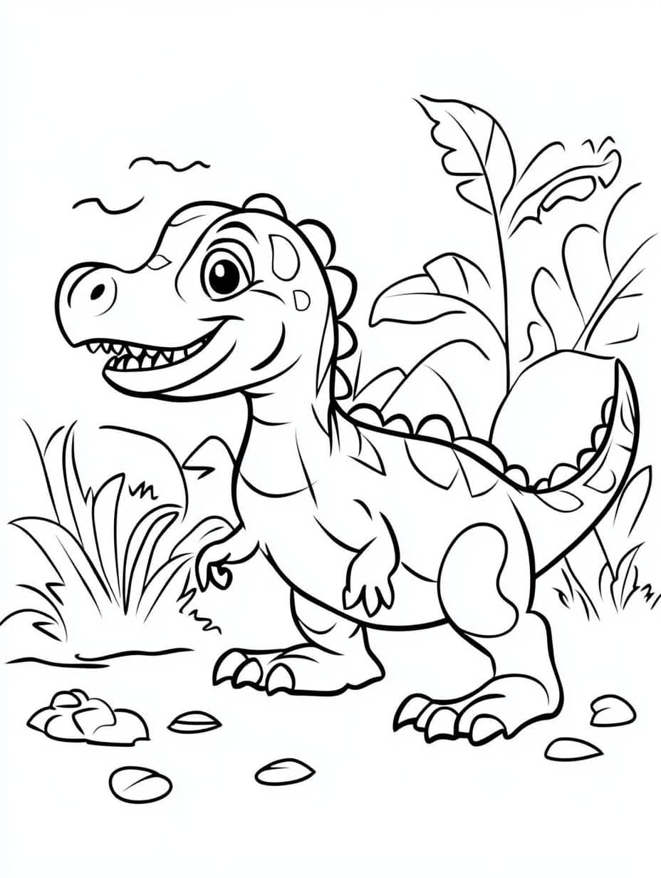 Coloriage Dinosaure Nain