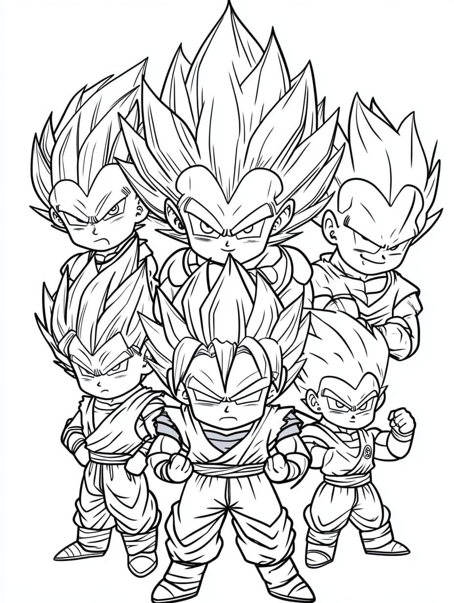 Coloriage Dragon Ball Z Beaucoup De Corps