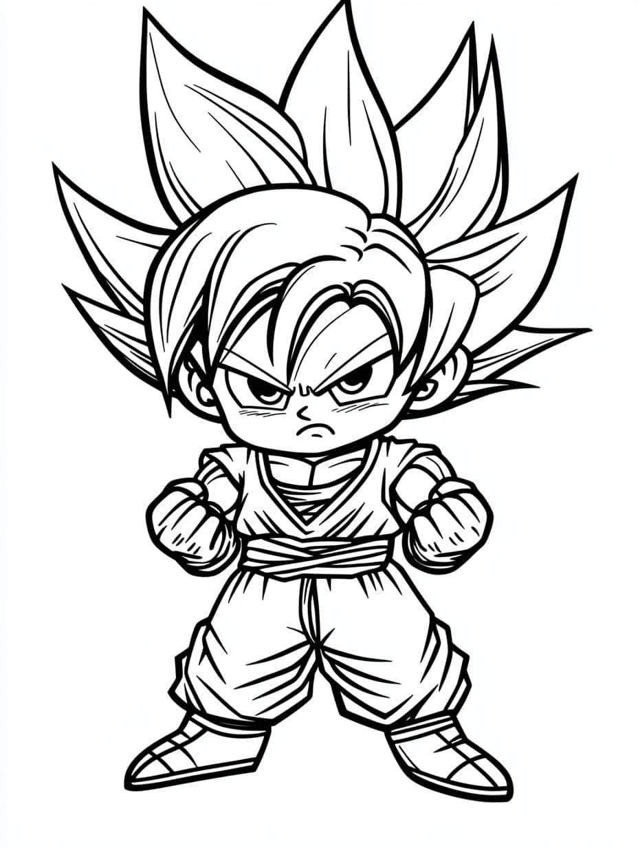 Coloriage Dragon Ball Z Goku Adorable