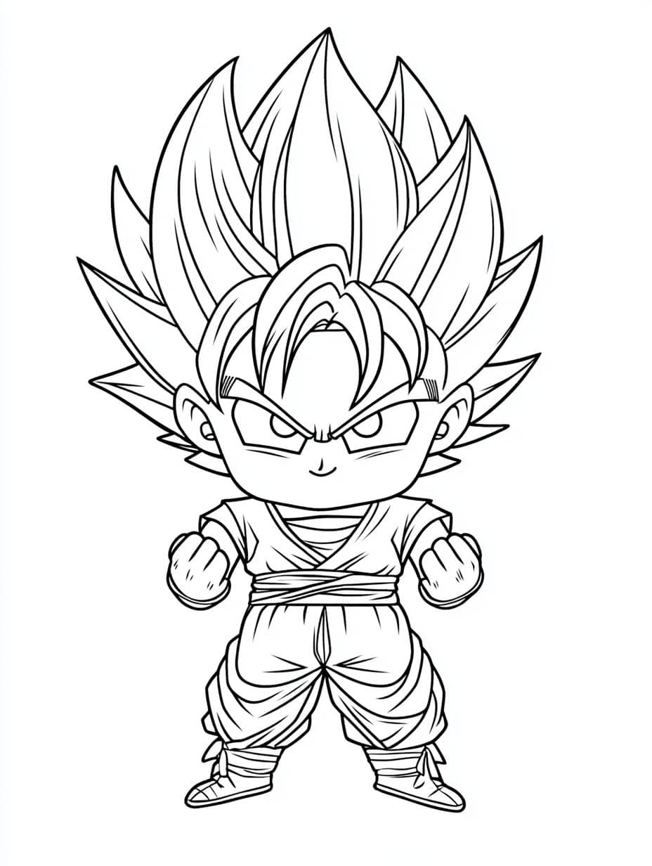 Coloriage Dragon Ball Z Goku Chibi Ssj