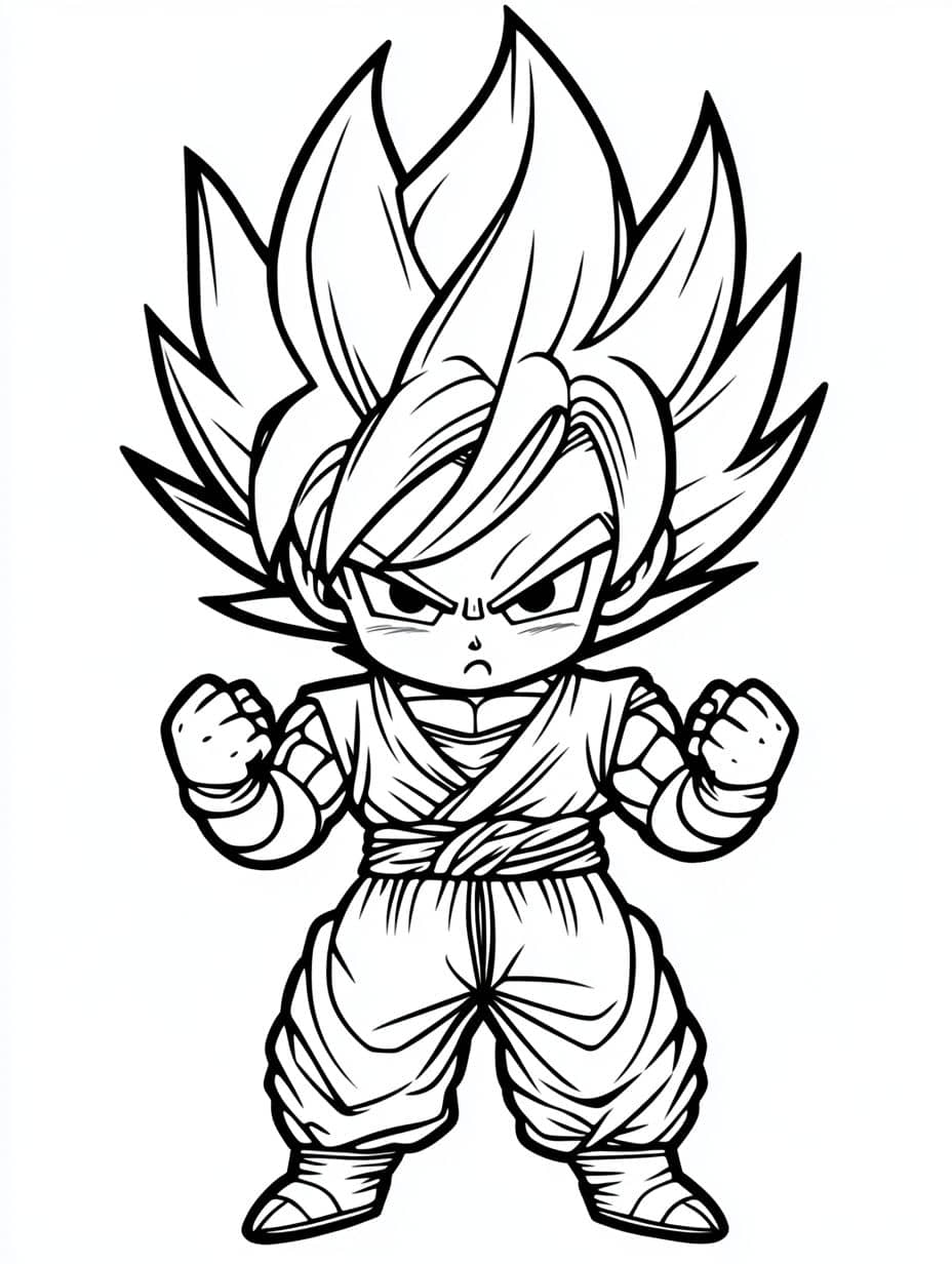 Coloriage Dragon Ball Z Goku Chibi