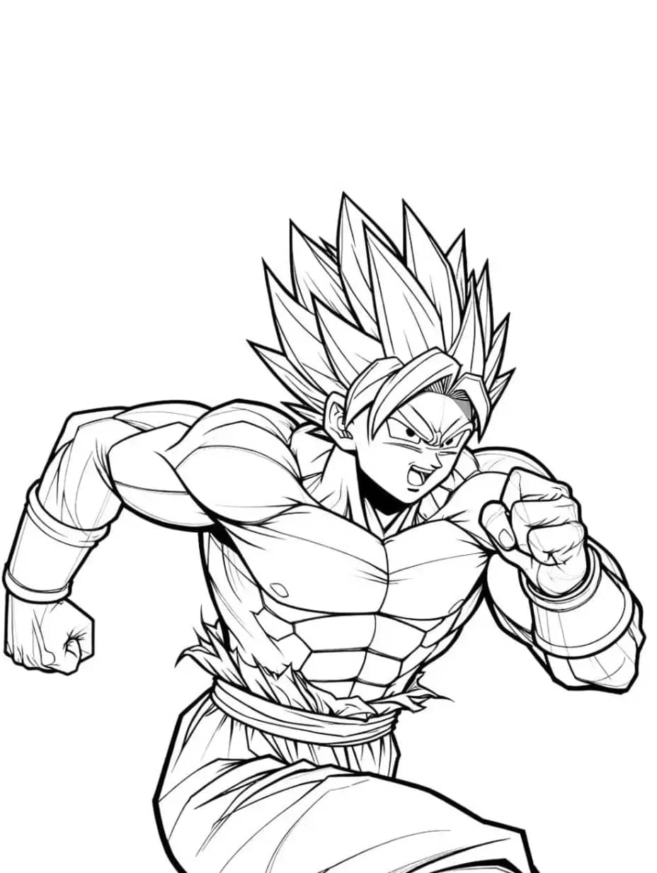 Coloriage Dragon Ball Z Goku Super Sayen Blue